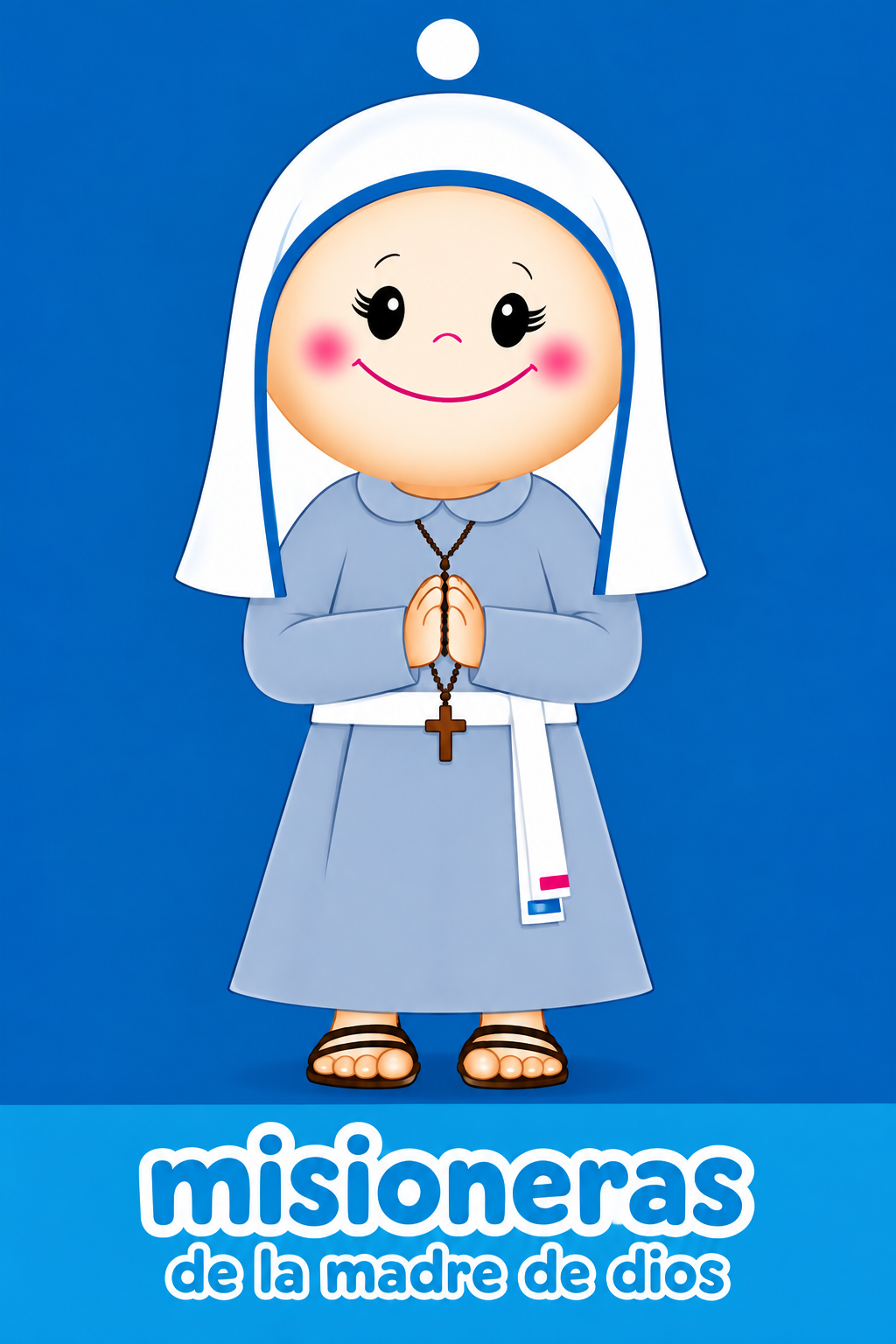 Ilustración de una hermana misionera en oración